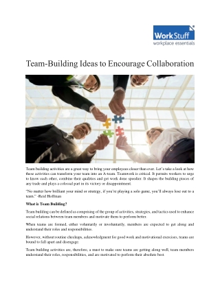 Team-Building Ideas to Encourage Collaboration