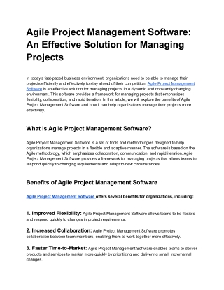 Agile Project Management Software_ An Effective Solution for Managing Projects