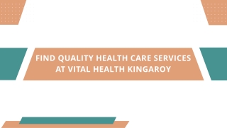 Find Quality Health Care Services at Vital Health Kingaroy