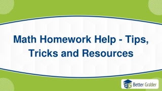 Math Homework Help - Tips, Tricks and Resources