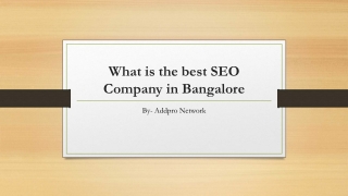 What is the best SEO Company in Bangalore