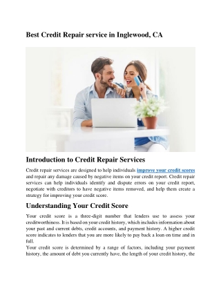 Best Credit Repair service in Inglewood, CA