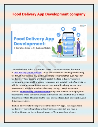 Food Delivery App Development company