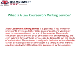 What Is A Law Coursework Writing Service.