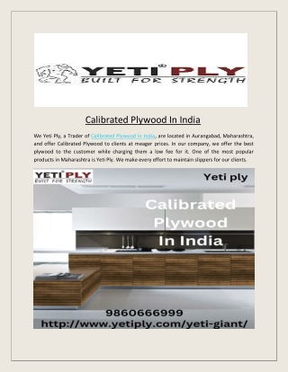 Calibrated Plywood In India