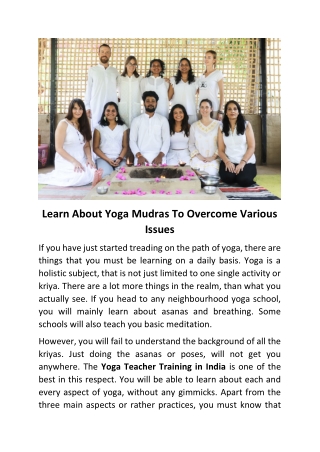 Learn About Yoga Mudras To Overcome Various Issues