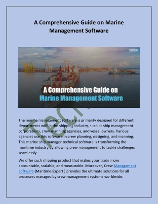 A Comprehensive Guide on Marine Management Software