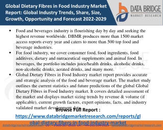 Dietary Fibres in Food Industry Market- FOOD & BEVERAGES