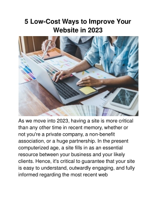 5 Low-Cost Ways to Improve Your Website in 2023