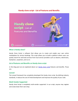 Handy clone script-List of Features and Benefits