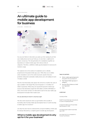 An ultimate guide to mobile app development for business