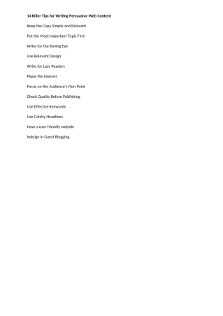 14 Killer Tips for Writing Persuasive Web Content