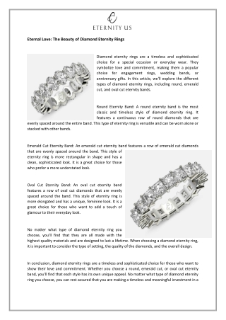 Eternal Love The Beauty of Diamond Eternity Rings