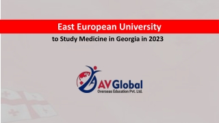 East European University to Study Medicine in Georgia in 2023