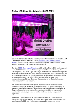 Global LED Grow Lights Market 2023-2029