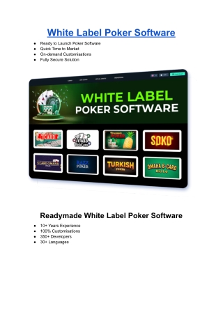 White Label Poker Software