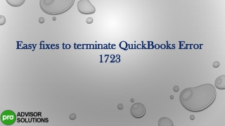 Easy fixes to terminate QuickBooks Error 1723