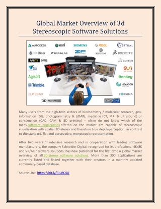 Global Market Overview of 3d Stereoscopic Software Solutions