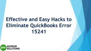 The most useful methods to fix QuickBooks Error 15241