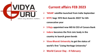 Current affairs FEB 2023 Part II