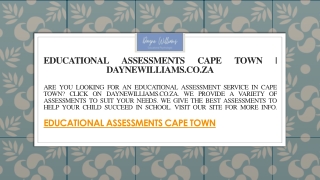 Educational Assessments Cape Town  Daynewilliams.co.za