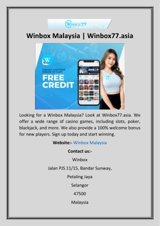 Winbox Malaysia  Winbox77.asia