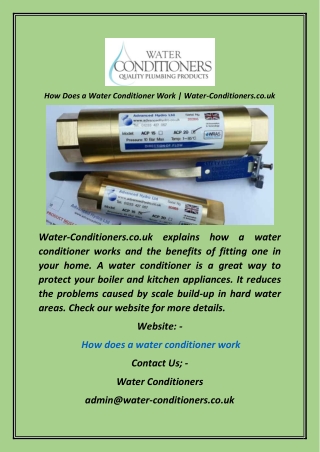 How Does a Water Conditioner Work  Water-Conditioners.co.uk