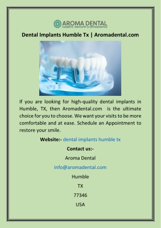 Dental Implants Humble Tx  Aromadental