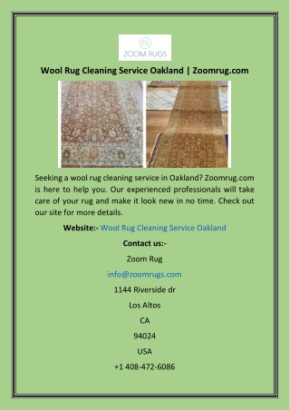 Wool Rug Cleaning Service Oakland  Zoomrug