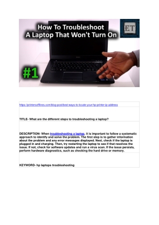 What are the different steps to troubleshooting a laptop?