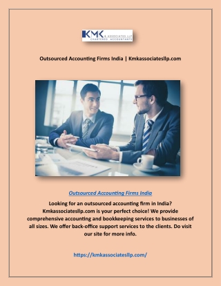 Outsourced Accounting Firms India | Kmkassociatesllp.com