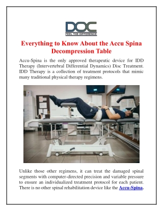Everything to Know About the Accu Spina Decompression Table