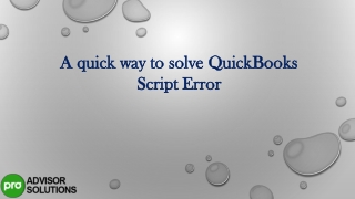 A quick way to solve QuickBooks Script Error