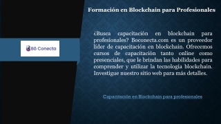 Formación en Blockchain para Profesionales    Boconecta.com