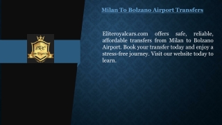 Milan To Bolzano Airport Transfers   Eliteroyalcars.com