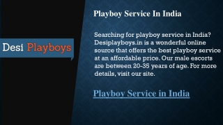 Playboy Service In India  Desiplayboys.in