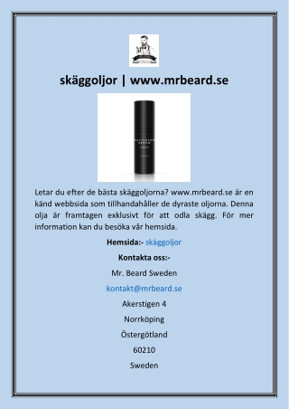 skäggoljor  www.mrbeard.se