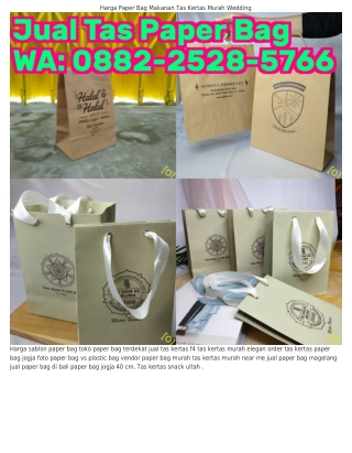 O882.2528.57ᏮᏮ (WA) Paper Bag Terbuat Dari Kemasan Tas Kertas