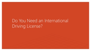 Do You Need an International Driving License