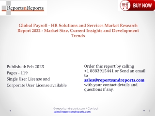 Payroll - HR Solutions and Services Market Size and Share