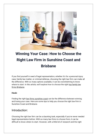 Winning Your Case_ How to Choose the Right Law Firm in Sunshine Coast and Brisbane