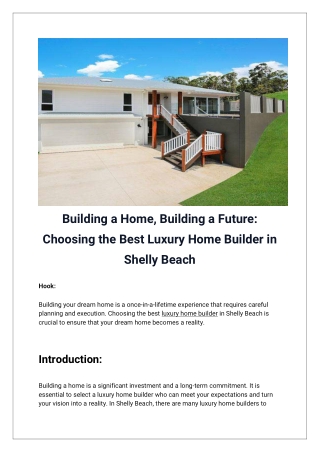 Building a Home, Building a Future_ Choosing the Best Luxury Home Builder in Shelly Beach