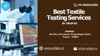 Best Textile Testing Laboratory in Tiruppur