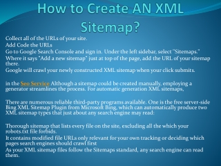 How to Create AN XML Sitemap