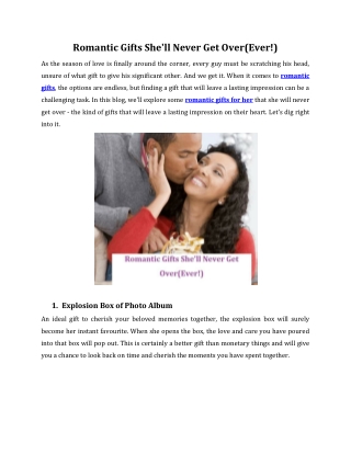 Romantic Gifts She'll Never Get Over(Ever!)