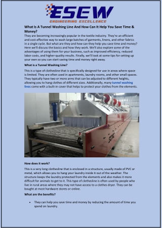 What Is A Tunnel Washing Line And How Can It Help You Save Time & Money?