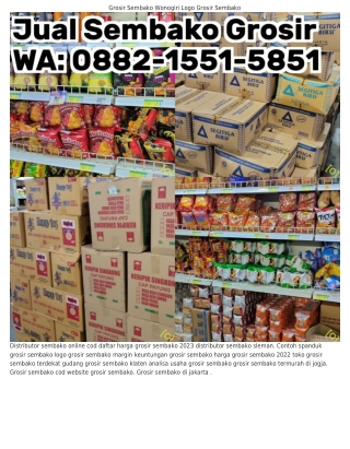 Ö882.l55l.585l (WA) Grosir Sembako Termurah Di Jogja Grosir Sembako Resmi