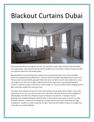 Blackout Curtains Dubai