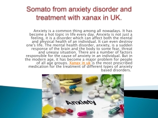 Somato from anxiety disorder and treatment with xanax