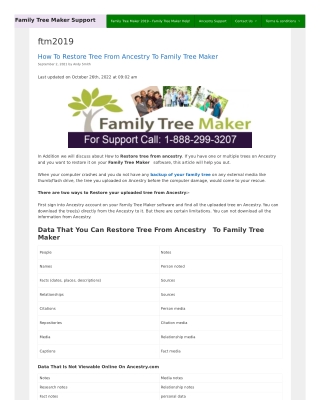 How To Restore Tree From Ancestry To Family Tree Maker